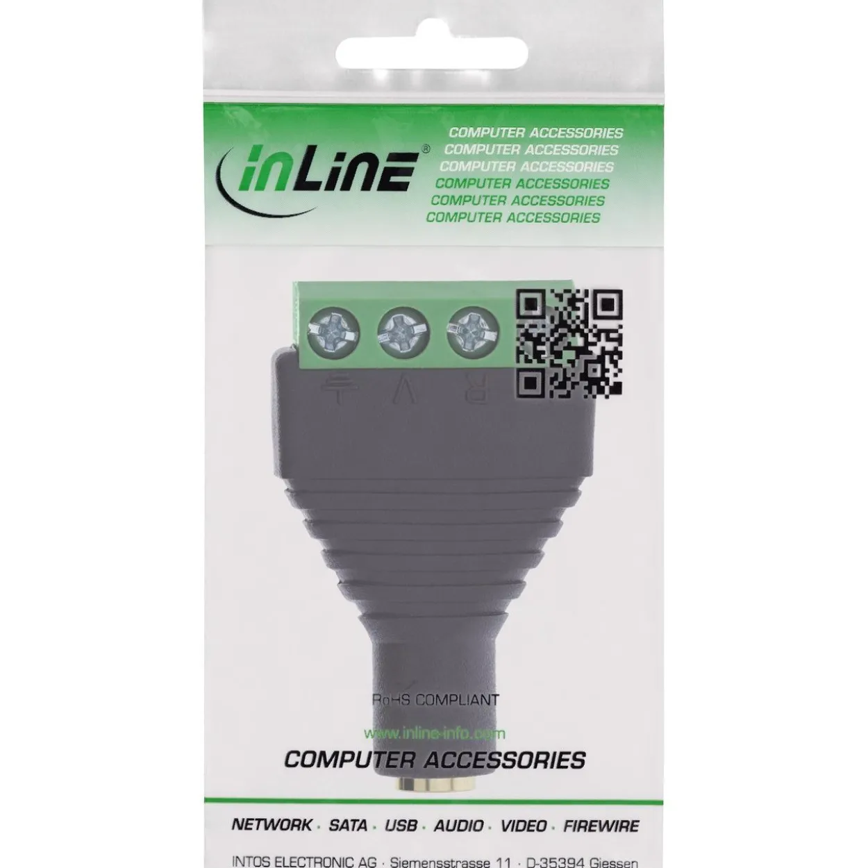 InLine Adapter Audioadapter 3.5mm Klinke Buchse auf Terminalblock Schwarz