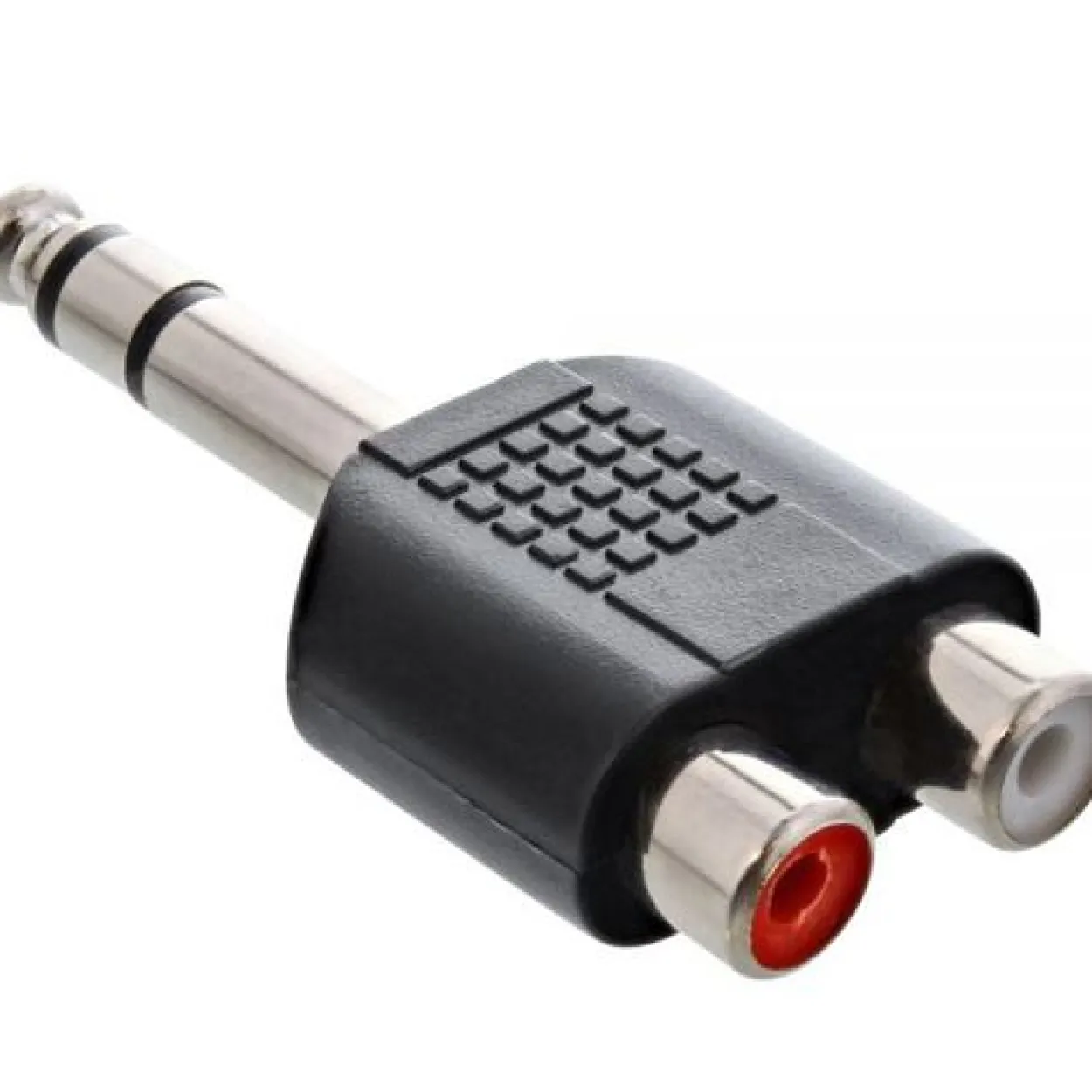 InLine Audio Adapter Stereo 6.3mm Klinke Stecker Stereo auf 2xCinch Buchse Schwarz