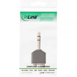 InLine Audio Adapter Stereo 6.3mm Klinke Stecker Stereo auf 2xCinch Buchse Schwarz