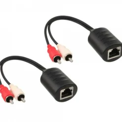 InLine Audio Audioadapter passiv 2x Cinch Stecker auf RJ45 Buchse Schwarz 2er Pack