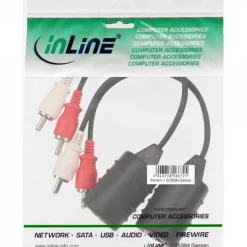 InLine Audio Audioadapter passiv 2x Cinch Stecker auf RJ45 Buchse Schwarz 2er Pack