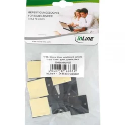 InLine Befestigungssockel für Kabelbinder 30x30mm selbstklebend schwarz 10 Stück