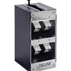 InLine Cat.6A Keystone-Verteilerkasten, Wand-/Hutschiene, STP, 4 Port