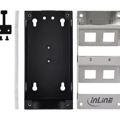 InLine Cat.6A Keystone-Verteilerkasten, Wand-/Hutschiene, STP, 4 Port