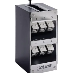 InLine Cat.6A Keystone-Verteilerkasten, Wand-/Hutschiene, STP, 6 Port