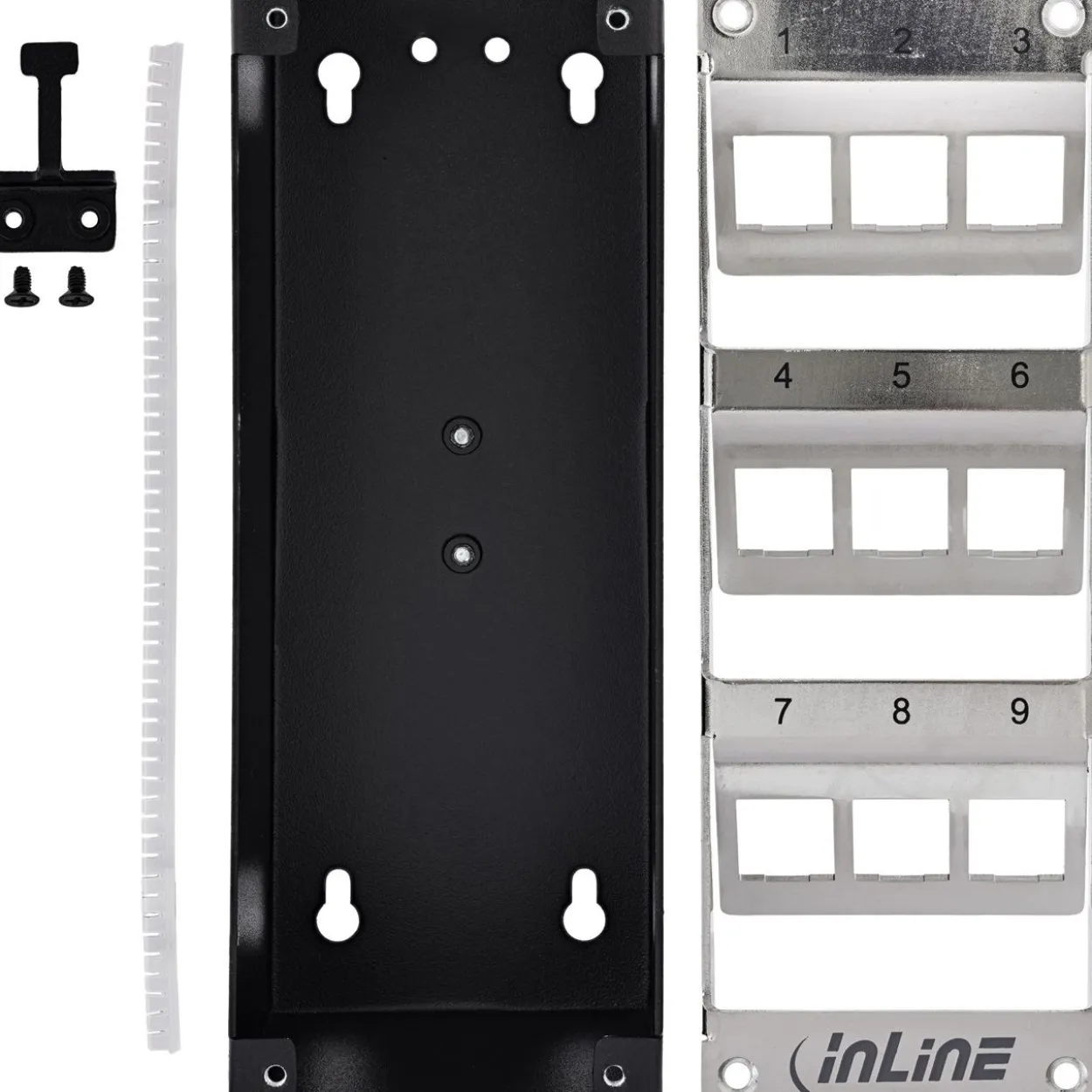 InLine Cat.6A Keystone-Verteilerkasten, Wand-/Hutschiene, STP, 9 Port