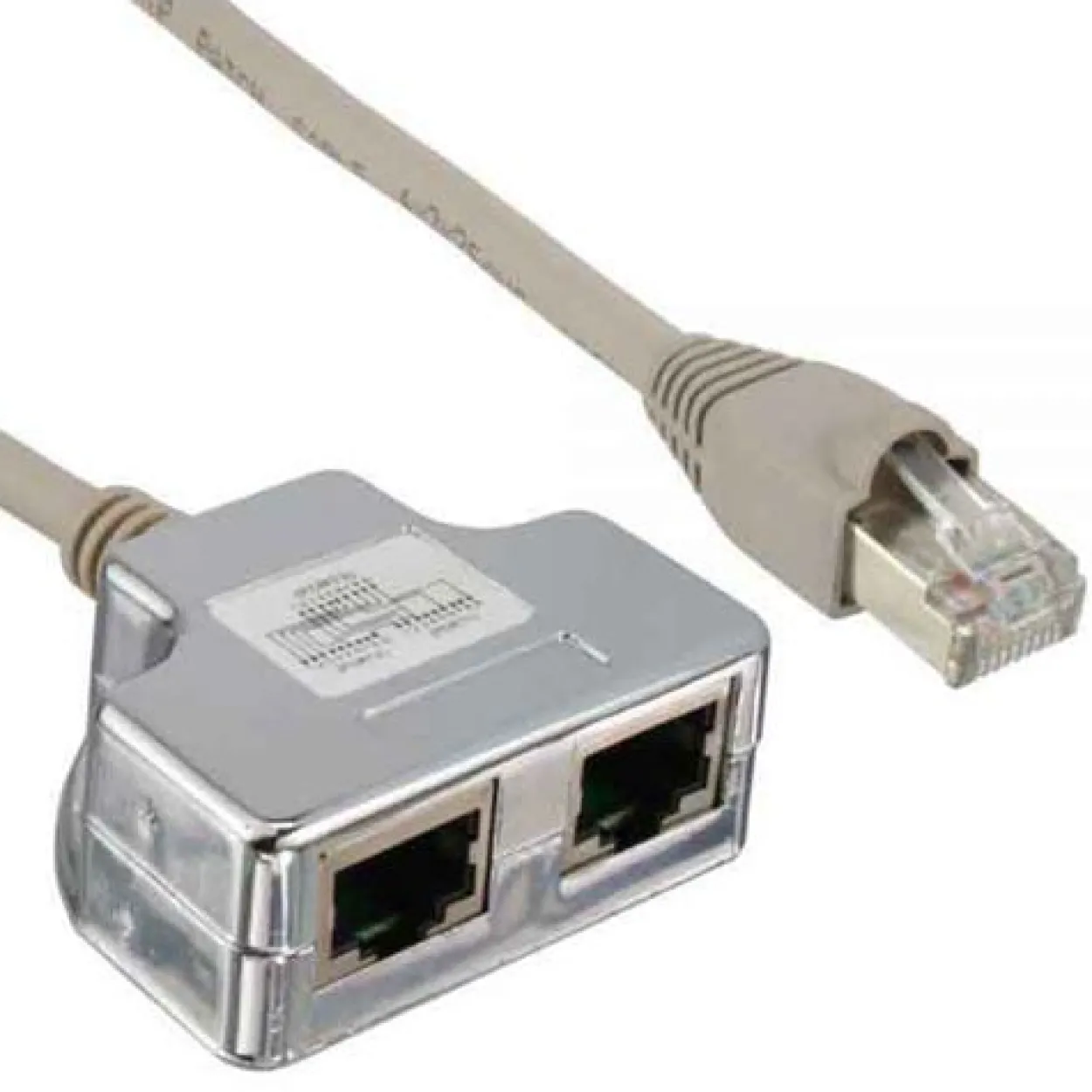 InLine Cat. 5e Adapter Power Frame Cover RJ45 Buchse auf 2xRJ45 Buchse Silber