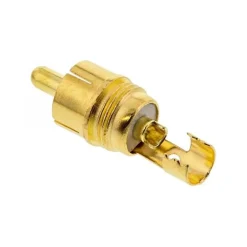 InLine Cinchstecker Lötversion Metall silber Ring weiß für 6mm Kabel