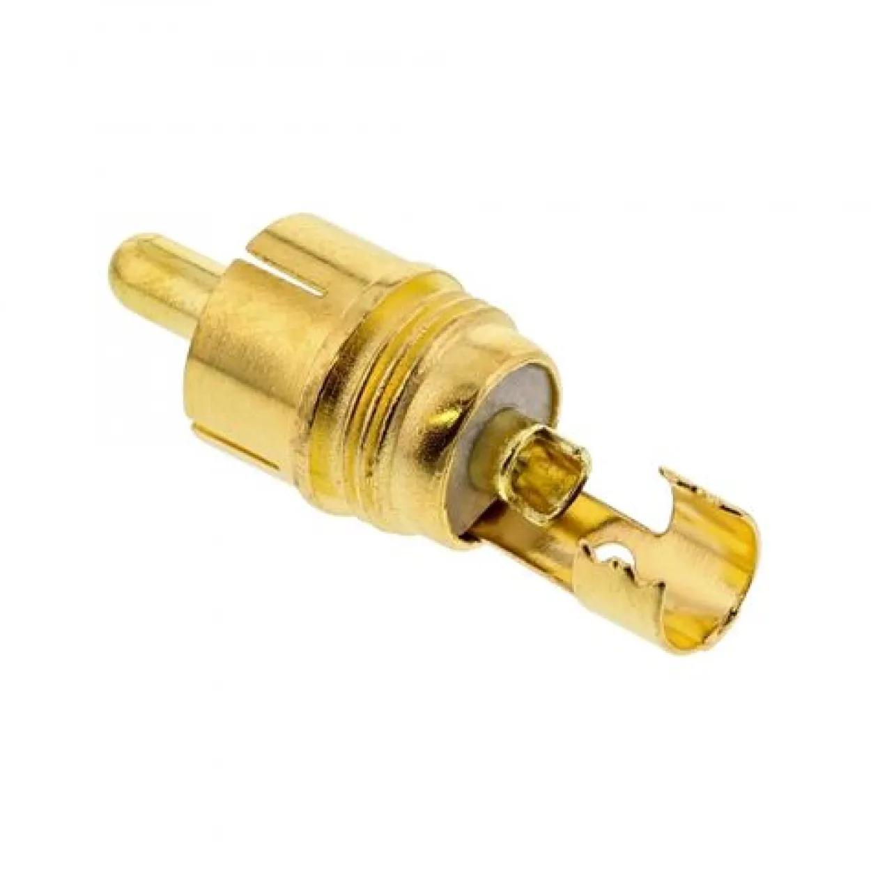 InLine Cinchstecker Lötversion Metall silber Ring weiß für 6mm Kabel