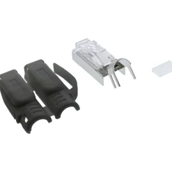 InLine Crimpstecker Cat.6A RJ45 geschirmt, mit Knickschutz und Einfädelhilfe, schwarz 10er Pack