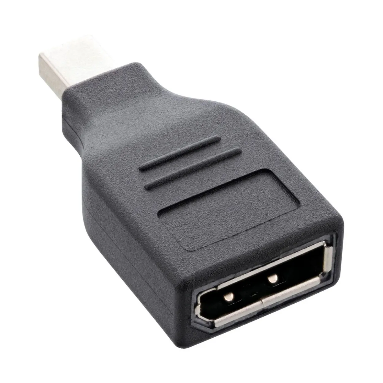 InLine DisplayPort Adapter, mini DisplayPort Stecker auf DisplayPort Buchse, 4K/60Hz, schwarz