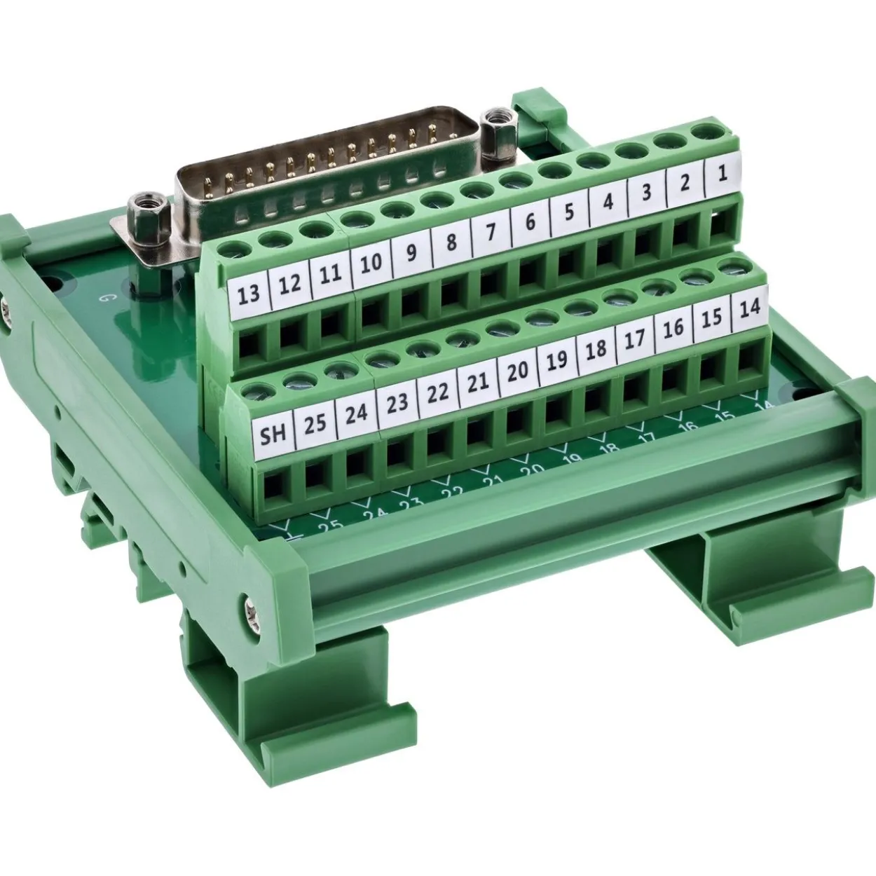 InLine D-Sub 25 Terminalblock, Stecker, Schraubklemme, Hutschiene, nummeriert