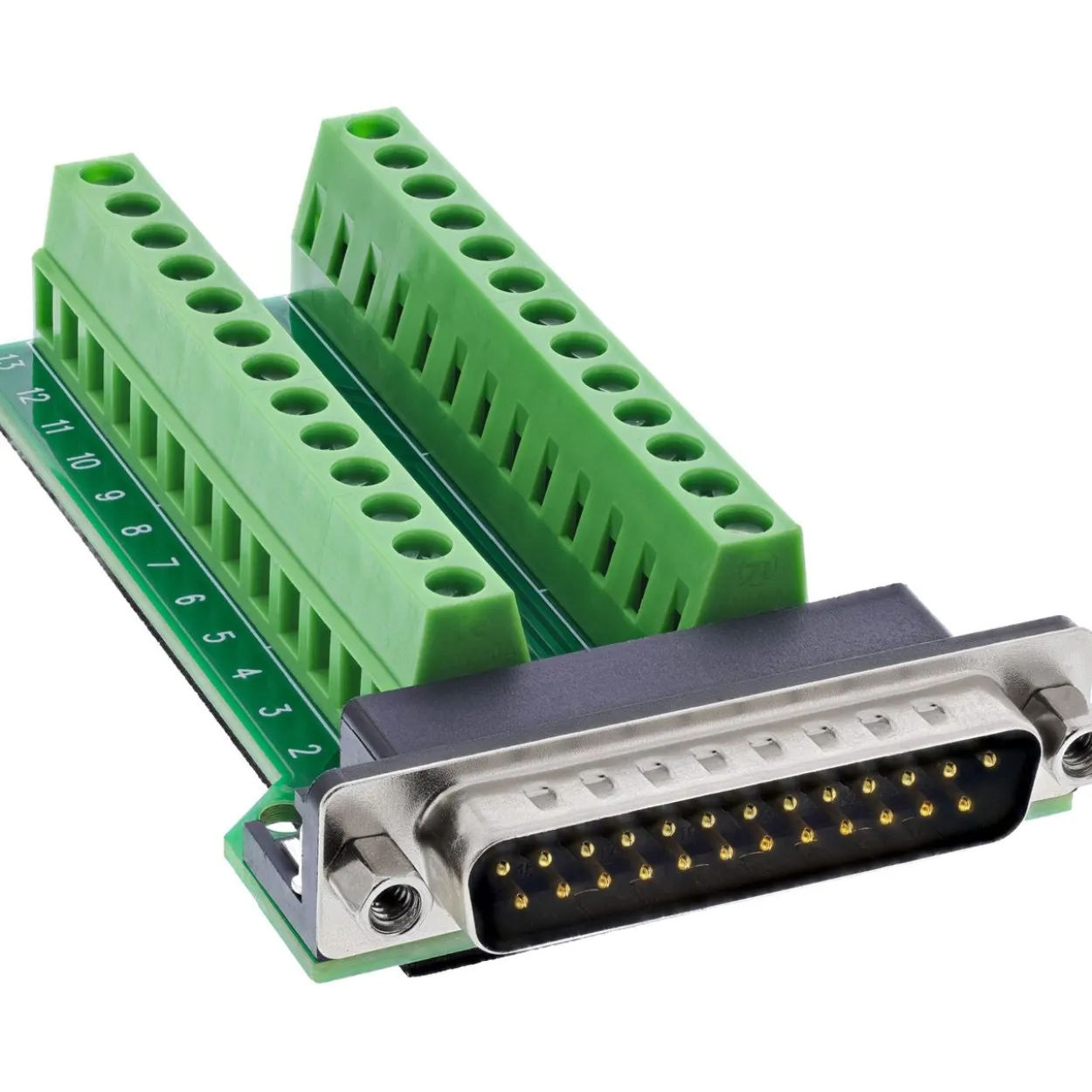 InLine D-Sub 25 Terminalblock, Stecker, 2-reihig, Schraubklemme