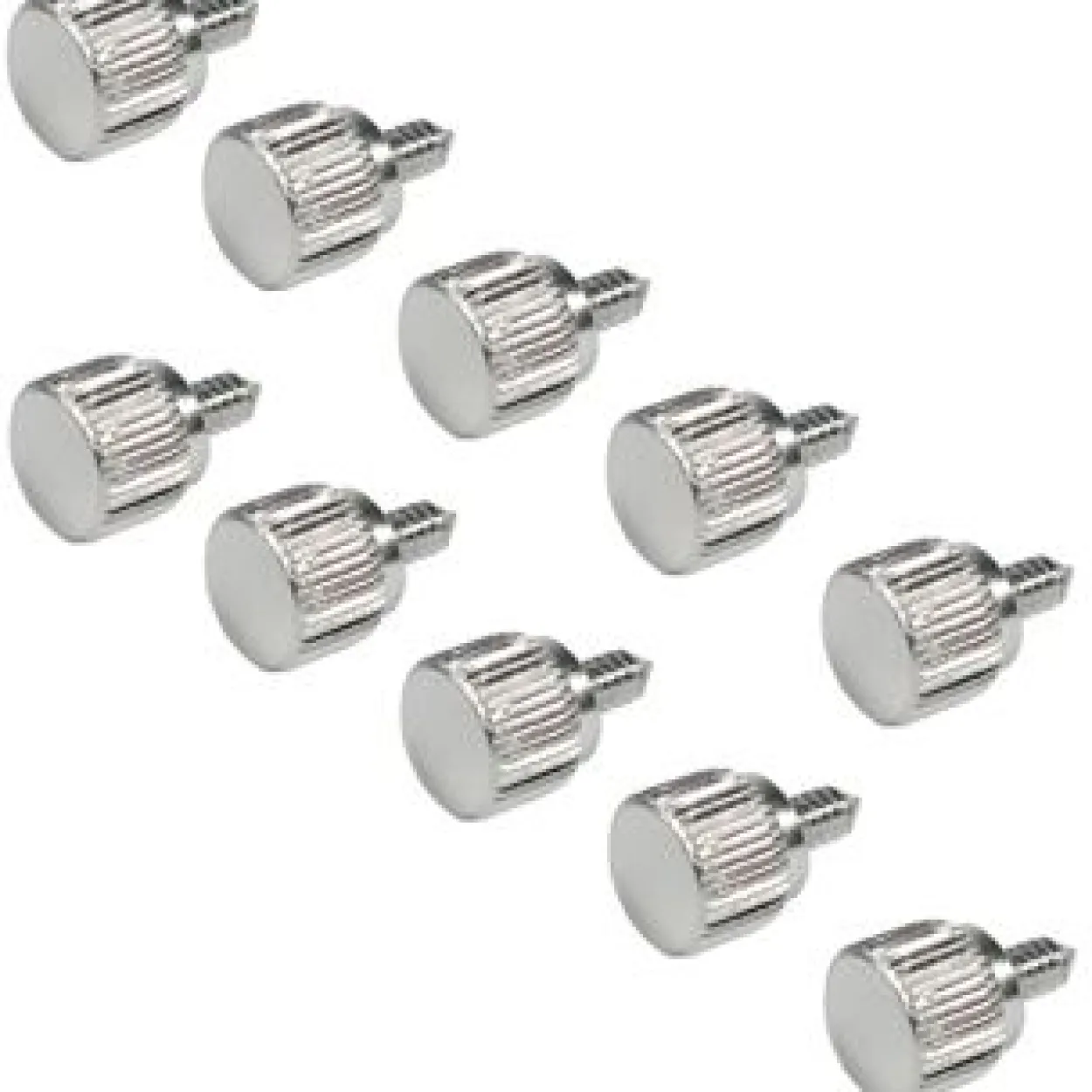 InLine 10er Pack silberne Rändelschrauben für Gehäuse (ATS12-S)