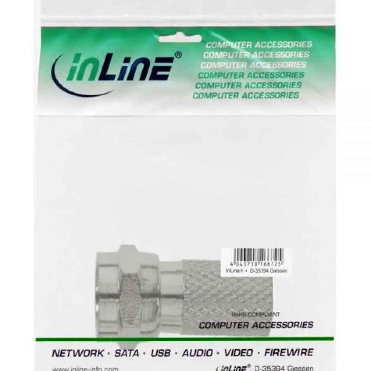 InLine F-Stecker, für Koaxialkabel mit Aussenmantel 7,5mm