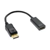 InLine HDMI Adapterkabel Displayport Stecker auf HDMI Typ A Buchse Schwarz 4K