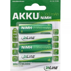 InLine HR6 Nickel-Metall-Hydrid AA Mignon Akku 2350 mAh 4er Pack
