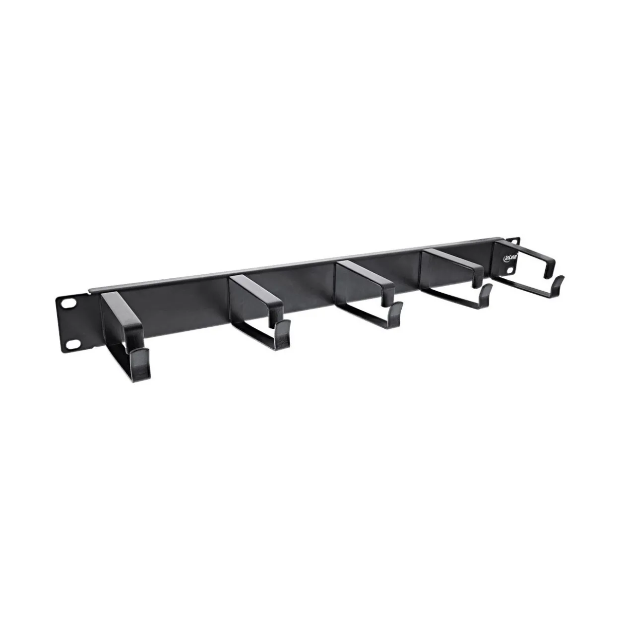InLine 19" Kabelführungspanel, 5 große Bügel, RAL 9005, schwarz