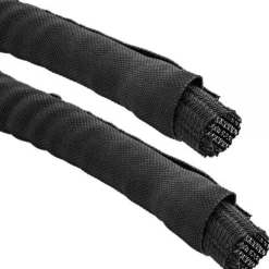 InLine Kabelkanal Geflechtschlauch mit Polyestergewebemantel, selbstverschließend in schwarz, 25mm Durchmesser , 5m