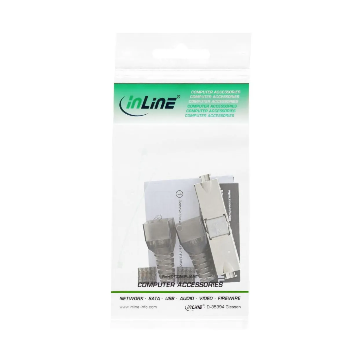 InLine Kabelverbinder Cat.6A, mit LSA-Technik, geschirmt