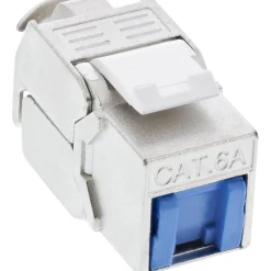 InLine Keystone RJ45 Buchse / LSA Einsatz, SNAP-In, Cat.6a, mit Staubschutz, blau