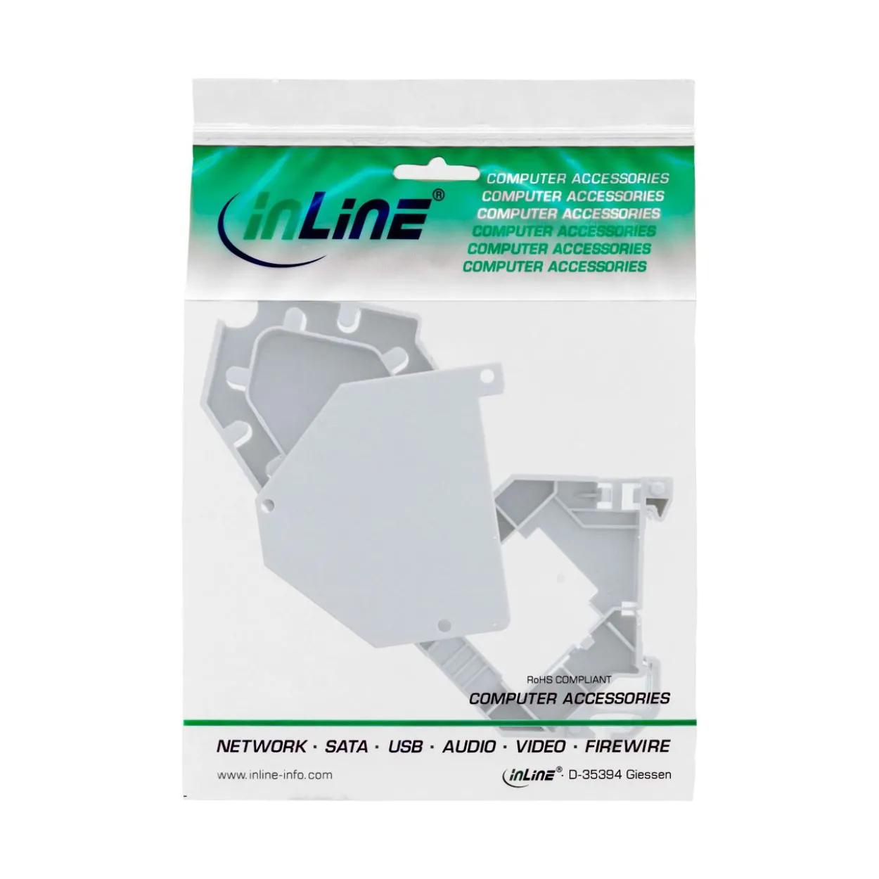 InLine Keystone SNAP-In LWL Keystone Modulhalter, 1-fach für Hutschiene