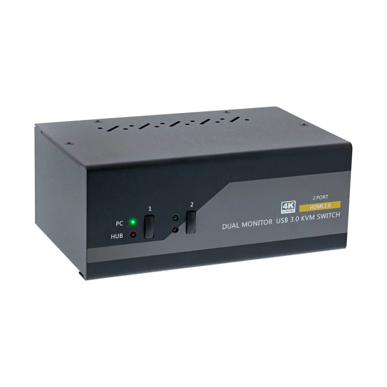 InLine KVM Desktop Switch, 2-fach, Dual Monitor, HDMI, 4K, USB 3.0, Audio