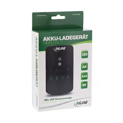 InLine Ladegerät NiCd+NiMH, AA und AAA und 9V Block