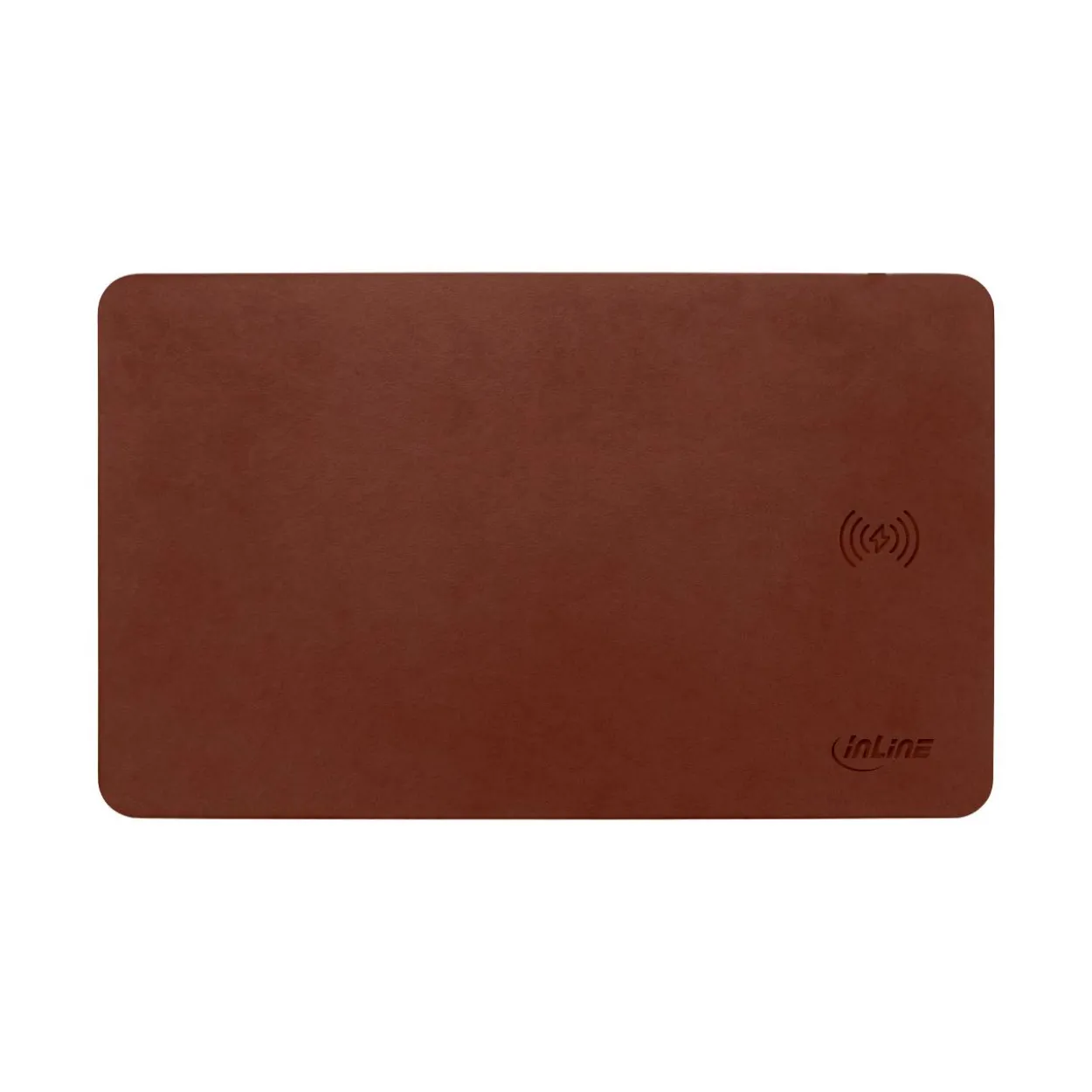 InLine Maus-Pad, Wireless Charging, 370x225x7mm, braun Qi