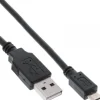 InLine Micro-USB 2.0 Kabel, Schnellladekabel, USB-A Stecker an Micro-B Stecker, schwarz, 0,5m