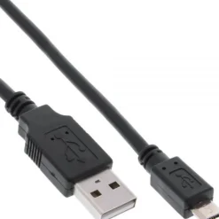 InLine Micro-USB 2.0 Kabel, Schnellladekabel, USB-A Stecker an Micro-B Stecker, schwarz, 0,5m