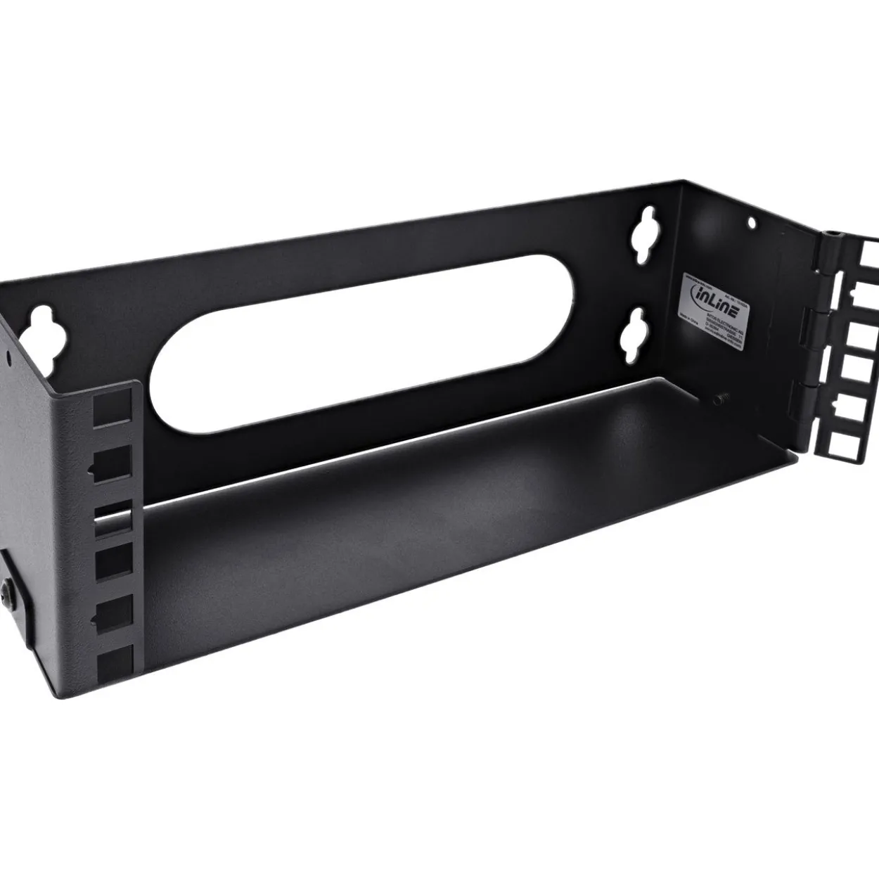 InLine 10" Mini Rack zur Wandmontage, 2HE, 7,6cm Tiefe, schwarz