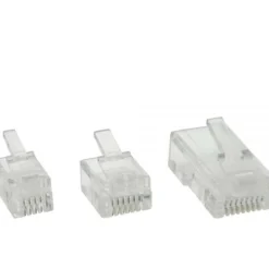 InLine Modularstecker, 8P8C RJ45 zum Crimpen auf Flachkabel (ISDN), 100er Pack