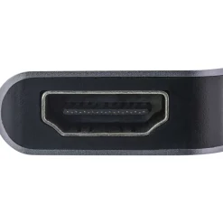 InLine Multifunktions-Hub USB 3.2 Gen.1, 2x USB-A 5Gb/s + HDMI 4K/30Hz + USB Typ-C PD 87W, Aluminium, grau