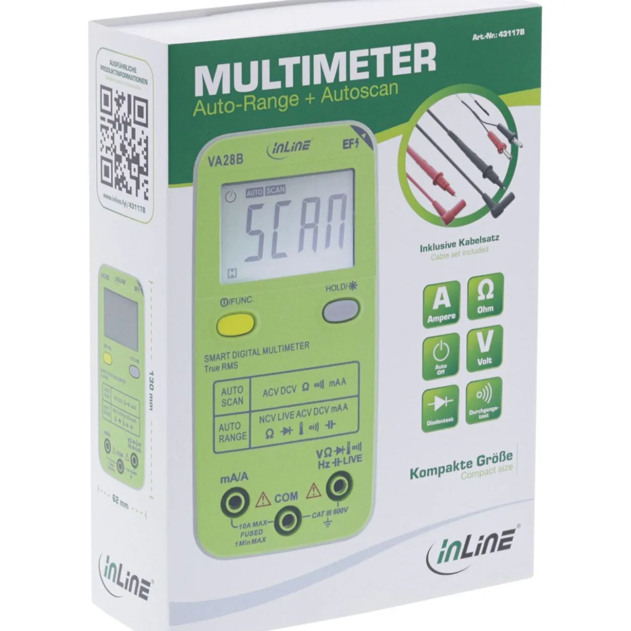 InLine Multimeter mit Auto-Range und Autoscan, Pocketformat