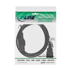 InLine Netzkabelverlängerung, Warmgerätestecker gerade C15 auf Buchse gerade C14, 0,5m, schwarz