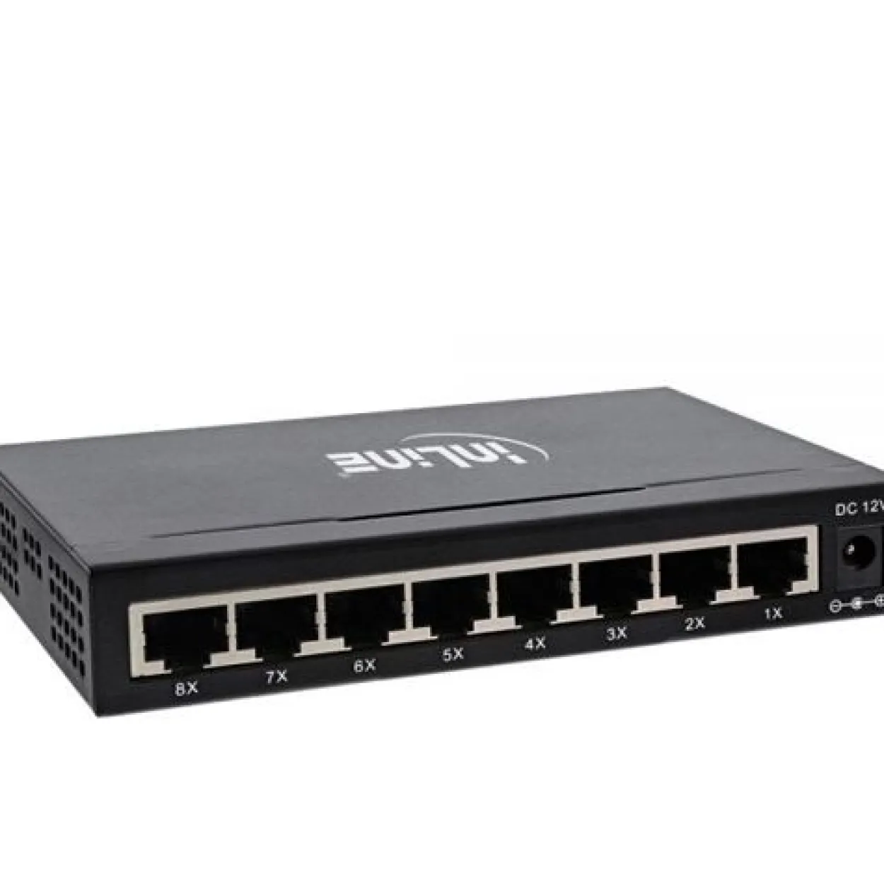 InLine Netzwerk Switch 8 Port, Gigabit Ethernet, 10/100/1000MBit/s, Desktop, Metall, lüfterlos, geschirmte Ports