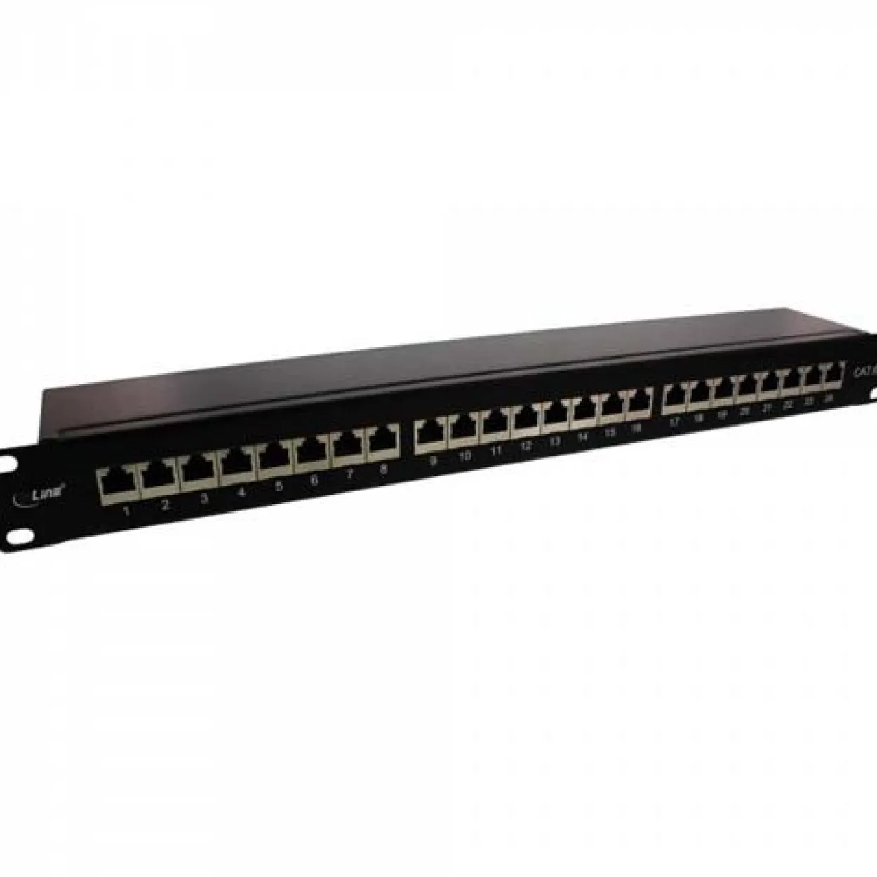InLine Patchfeld Cat.6A 24-fach, 48,26cm (19"), 1HE, schwarz RAL 9005