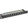 10" InLine Patchfeld Cat.6A 0,5HE 12-fach, schwarz, RAL9005