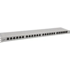 InLine 19" Patchfeld Cat.6A 0,5 HE 24-fach, mit Staubschutz, grau