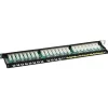 Inline Patchfeld Cat.6 24fach 0,5HE sw.