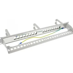 InLine Patchfeld 16-fach, Keystone Leerblech mit 3 Bügeln, 19", 1HE, grau