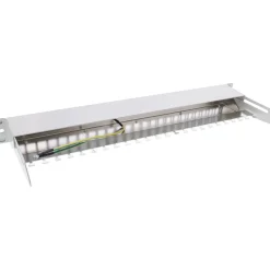 InLine Patchfeld 24-fach, Keystone Snap-In Leerblech Patchpanel, 48,26cm (19