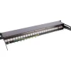 InLine Patchfeld 24-fach, Keystone Snap-In Leerblech Patchpanel, 48,26cm (19"), 1HE, schwarz (76824K)