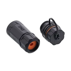 InLine Patchkabelkupplung Set Cat.6A, wasserdicht IP68, Kupplung für industrielle Anwendungen, mit Staubkappe