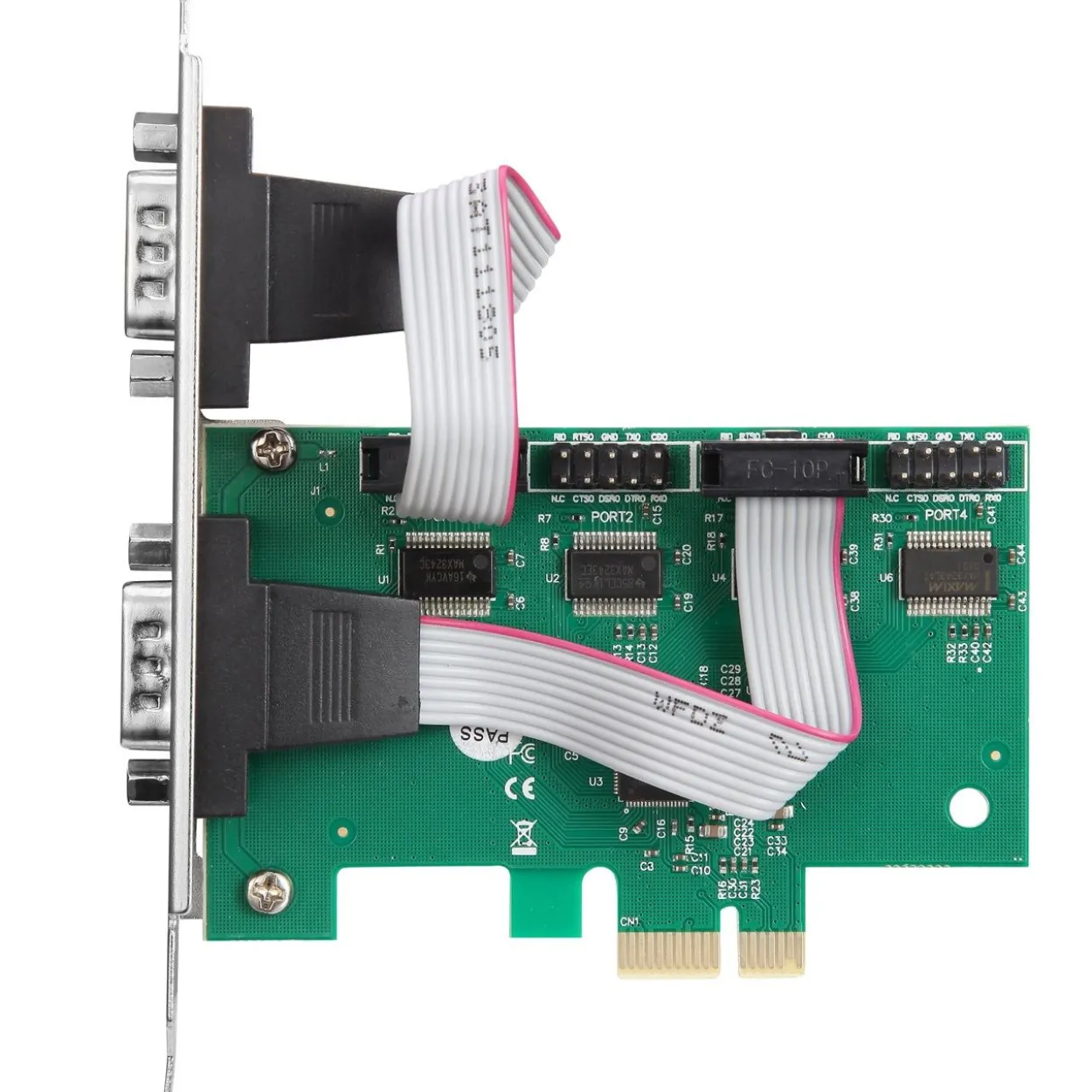 InLine PCIe x1 Schnittstellenkarte, 4x RS-232, Low Profile