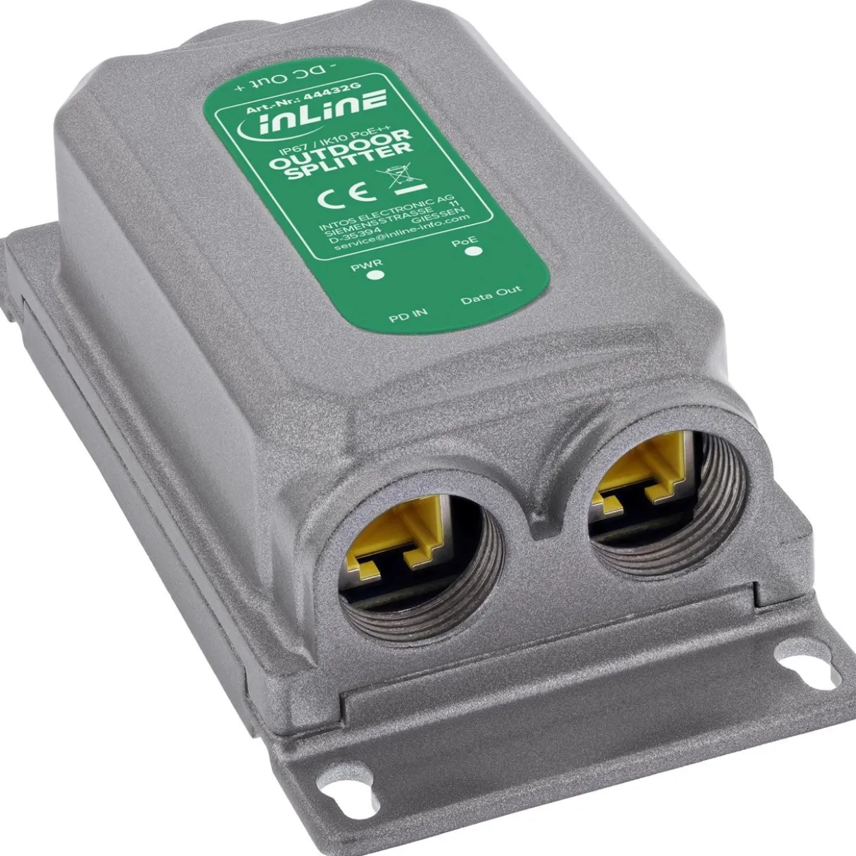 InLine PoE++ Splitter Outdoor IP67 IK10 60 W 12 V 1 Gb/s
