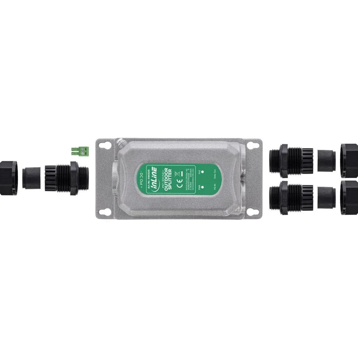 InLine PoE++ Splitter Outdoor IP67 IK10 60 W 12 V 1 Gb/s