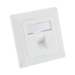 InLine Rahmenset für 1x RJ45 Bu/LSA Einsatz, Keystone SNAP-In, RAL9010, weiß