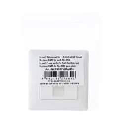 InLine Rahmenset für 1x RJ45 Bu/LSA Einsatz, Keystone SNAP-In, RAL9010, weiß